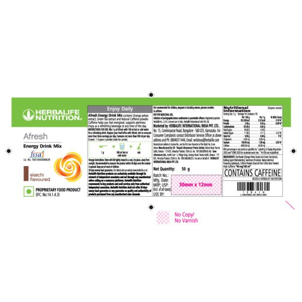 Afresh Energy Drink Mix (Elaichi Flavour) - Image 2
