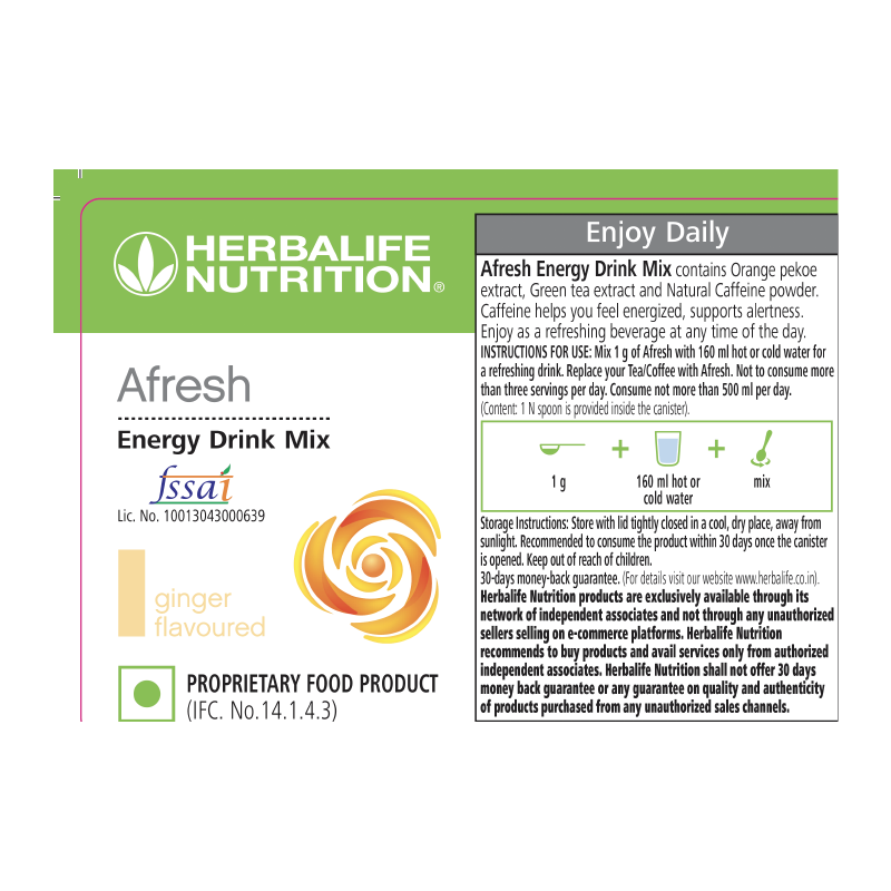 Afresh Energy Drink Mix (Ginger Flavour) - Image 2